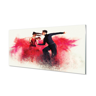 Quadro de vidro Pessoas fumaça vermelha