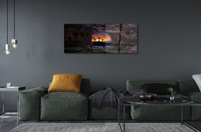 Pintura em vidro Cruzes do Pôr do Sol