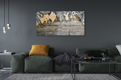 Pintura em vidro Galhos, presentes, cones