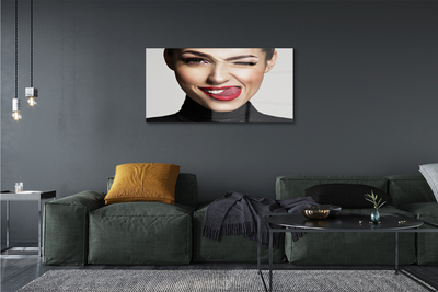 Pintura em vidro Mulher lábios vermelhos