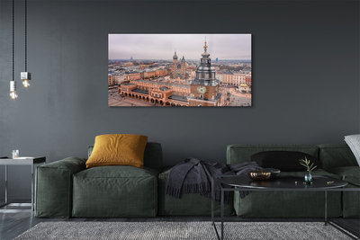 Pintura em vidro Panorama das igrejas de inverno de Cracóvia