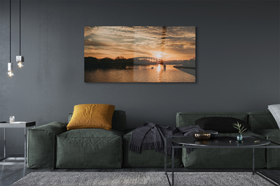 Quadro de vidro Ponte de Cracóvia, pôr do sol no rio