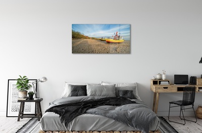 Quadro de vidro Barcos de praia de Gdańsk