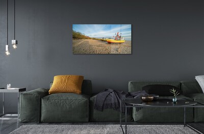 Quadro de vidro Barcos de praia de Gdańsk