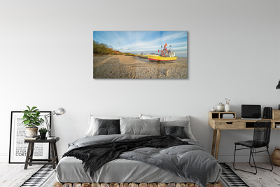 Quadro de vidro Barcos de praia de Gdańsk