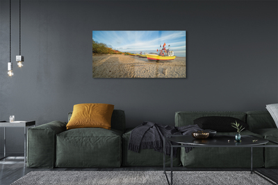Quadro de vidro Barcos de praia de Gdańsk