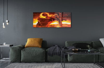 Quadro de vidro Espada de figura terrível