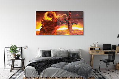 Quadro de vidro Espada de figura terrível