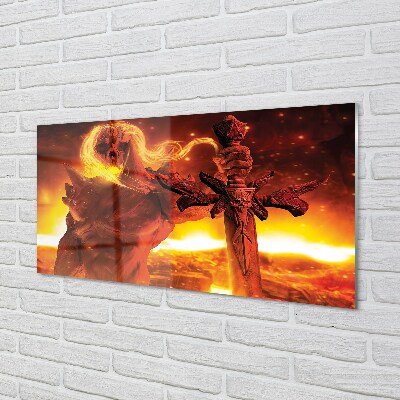Quadro de vidro Espada de figura terrível