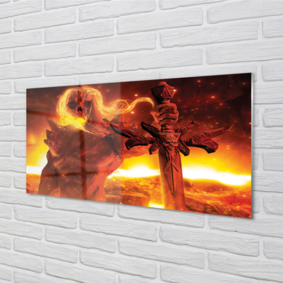 Quadro de vidro Espada de figura terrível