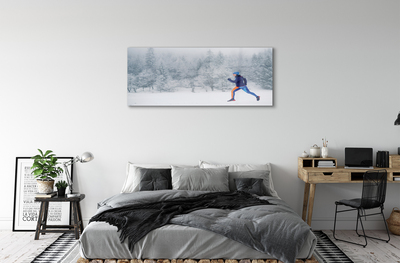 Quadro de vidro Boneco de neve da floresta de inverno