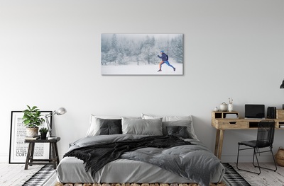 Quadro de vidro Boneco de neve da floresta de inverno