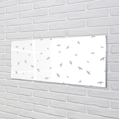 Quadro de vidro pássaros cinzentos