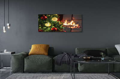 Quadro de vidro Enfeites, galhos, lareira