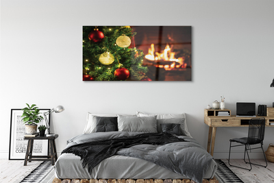 Quadro de vidro Enfeites, galhos, lareira