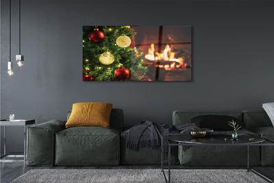 Quadro de vidro Enfeites, galhos, lareira