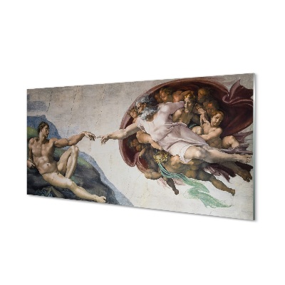 Quadro de vidro A Criação de Adão - Michelangelo
