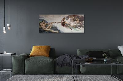 Quadro de vidro A Criação de Adão - Michelangelo
