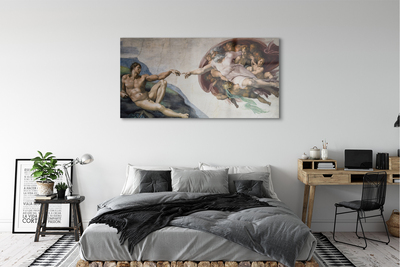 Quadro de vidro A Criação de Adão - Michelangelo
