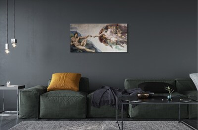 Quadro de vidro A Criação de Adão - Michelangelo