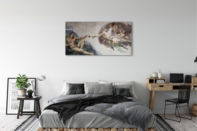 Quadro de vidro A Criação de Adão - Michelangelo