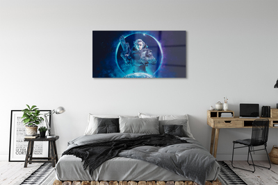 Quadro de vidro Mulher espacial lua