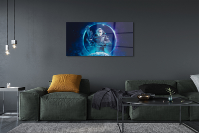 Quadro de vidro Mulher espacial lua