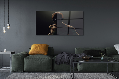 Pintura em vidro Figura careca e assustadora