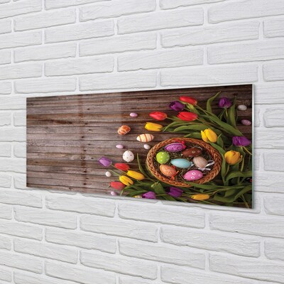 Pintura em vidro Ovos tulipas placas