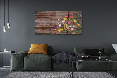 Pintura em vidro Ovos tulipas placas