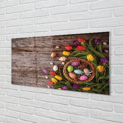 Pintura em vidro Ovos tulipas placas