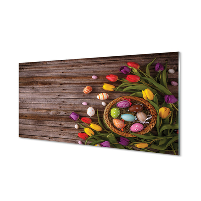 Pintura em vidro Ovos tulipas placas