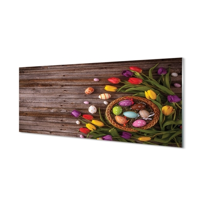 Pintura em vidro Ovos tulipas placas