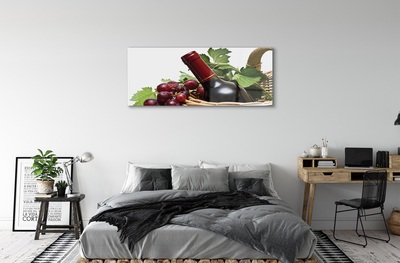 Quadro de vidro Cesta de uvas e vinho