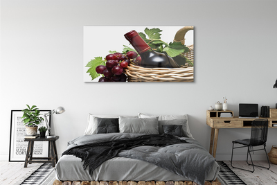 Quadro de vidro Cesta de uvas e vinho