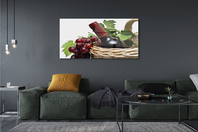 Quadro de vidro Cesta de uvas e vinho