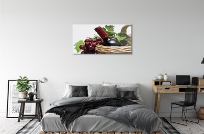 Quadro de vidro Cesta de uvas e vinho