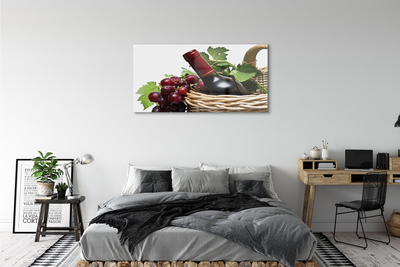 Quadro de vidro Cesta de uvas e vinho