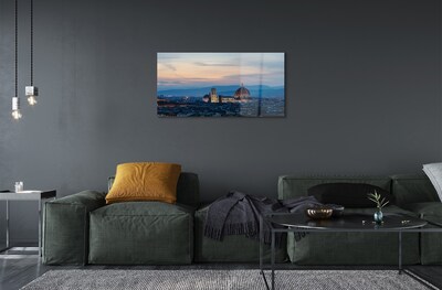 Pintura em vidro Panorama da Catedral da Itália à noite