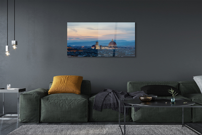 Pintura em vidro Panorama da Catedral da Itália à noite