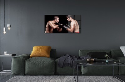 Quadro de vidro Pessoas lutam com luvas