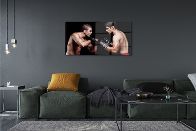 Quadro de vidro Pessoas lutam com luvas