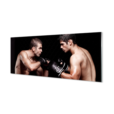 Quadro de vidro Pessoas lutam com luvas
