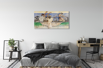 Pintura em vidro Esboce Jesus o Mar