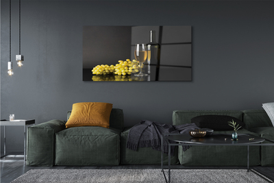 Pintura em vidro Uma garrafa de vinho e frutas