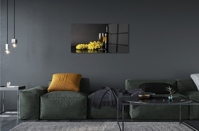 Pintura em vidro Uma garrafa de vinho e frutas