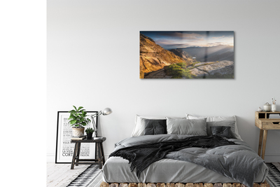 Quadro de vidro Nascer do sol na montanha