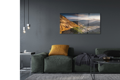 Quadro de vidro Nascer do sol na montanha
