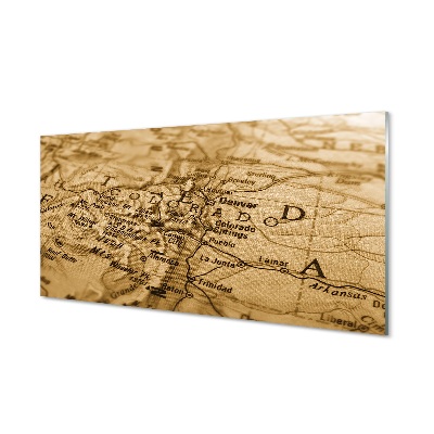 Quadro de vidro Mapa antigo