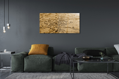 Quadro de vidro Mapa antigo